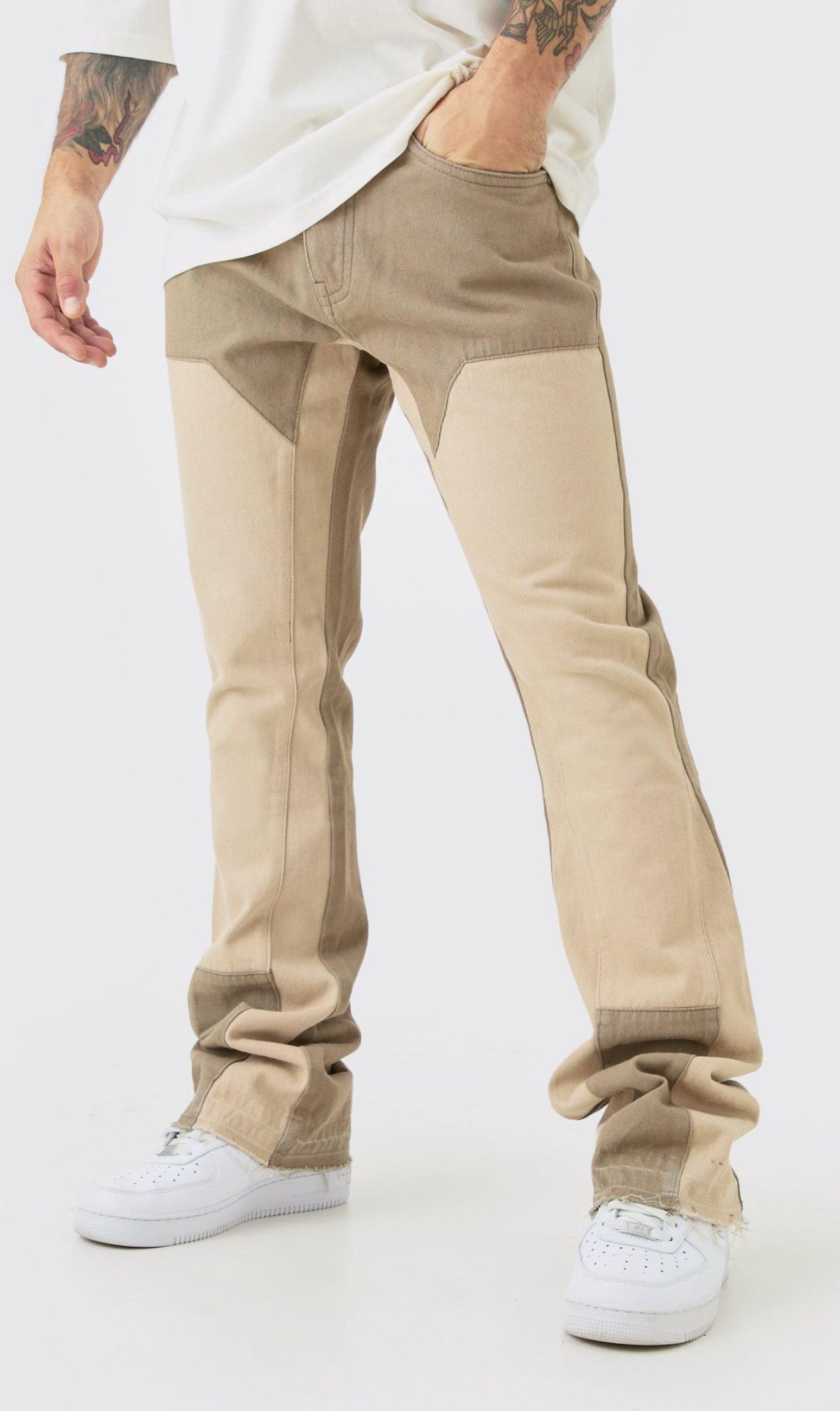 Slim rigid flare overdye carpenter jeans