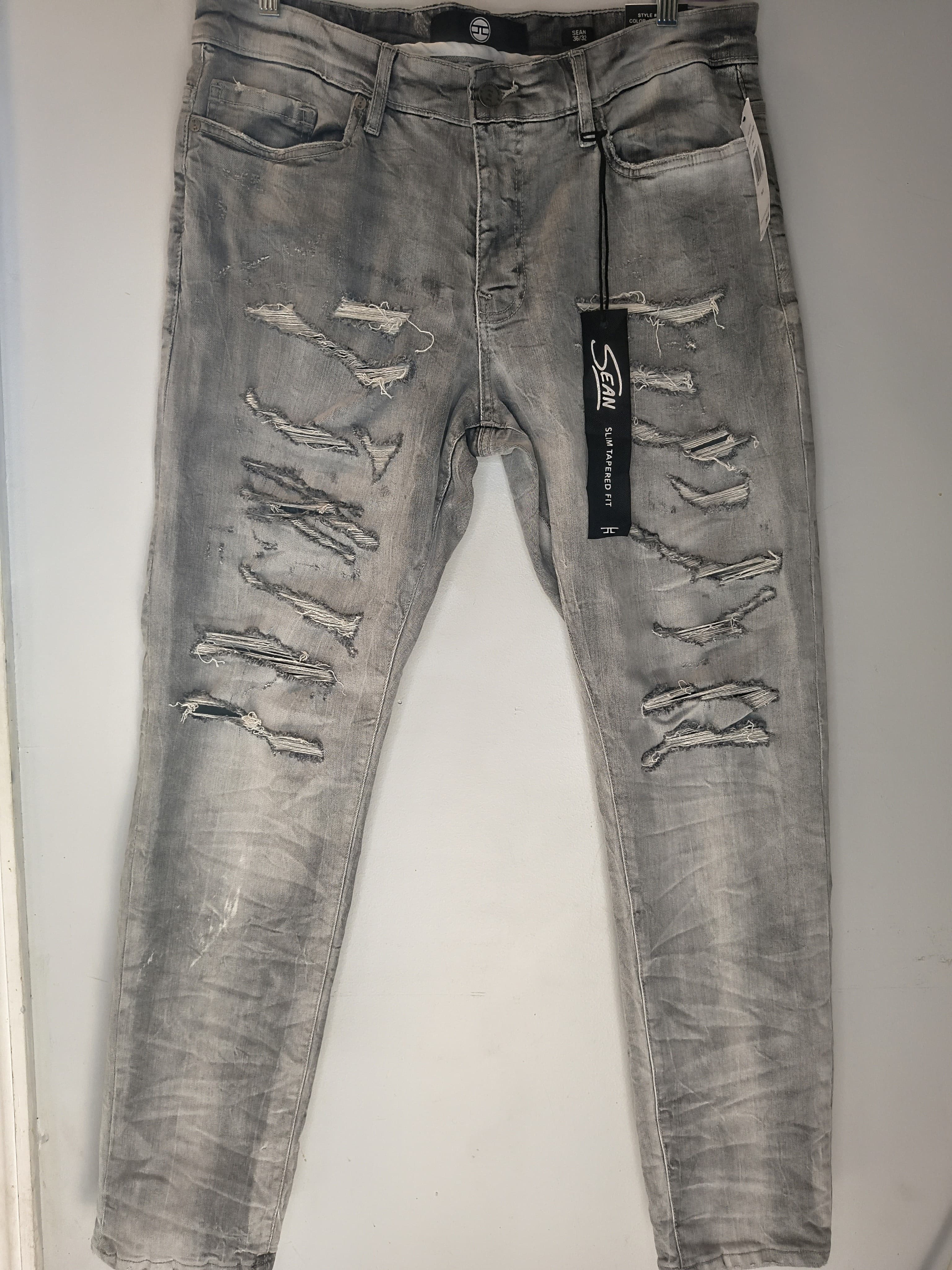 Cement wash denim