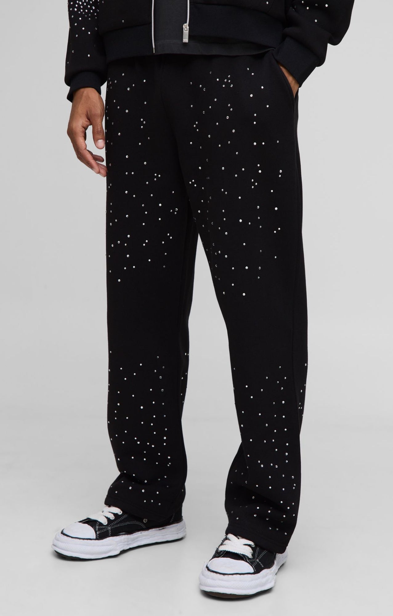 Straight rhinestone joggers