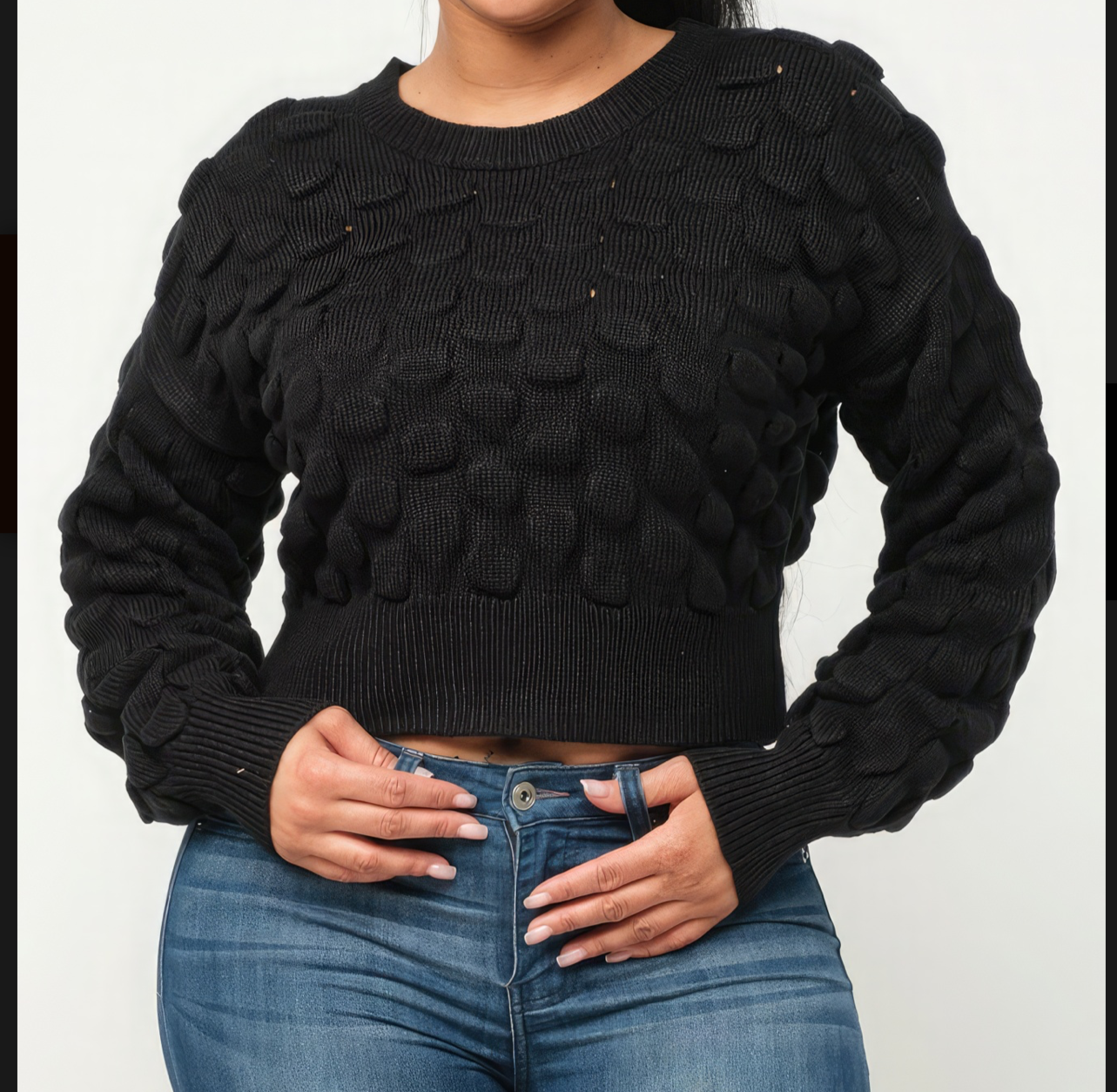 Checker sweater top