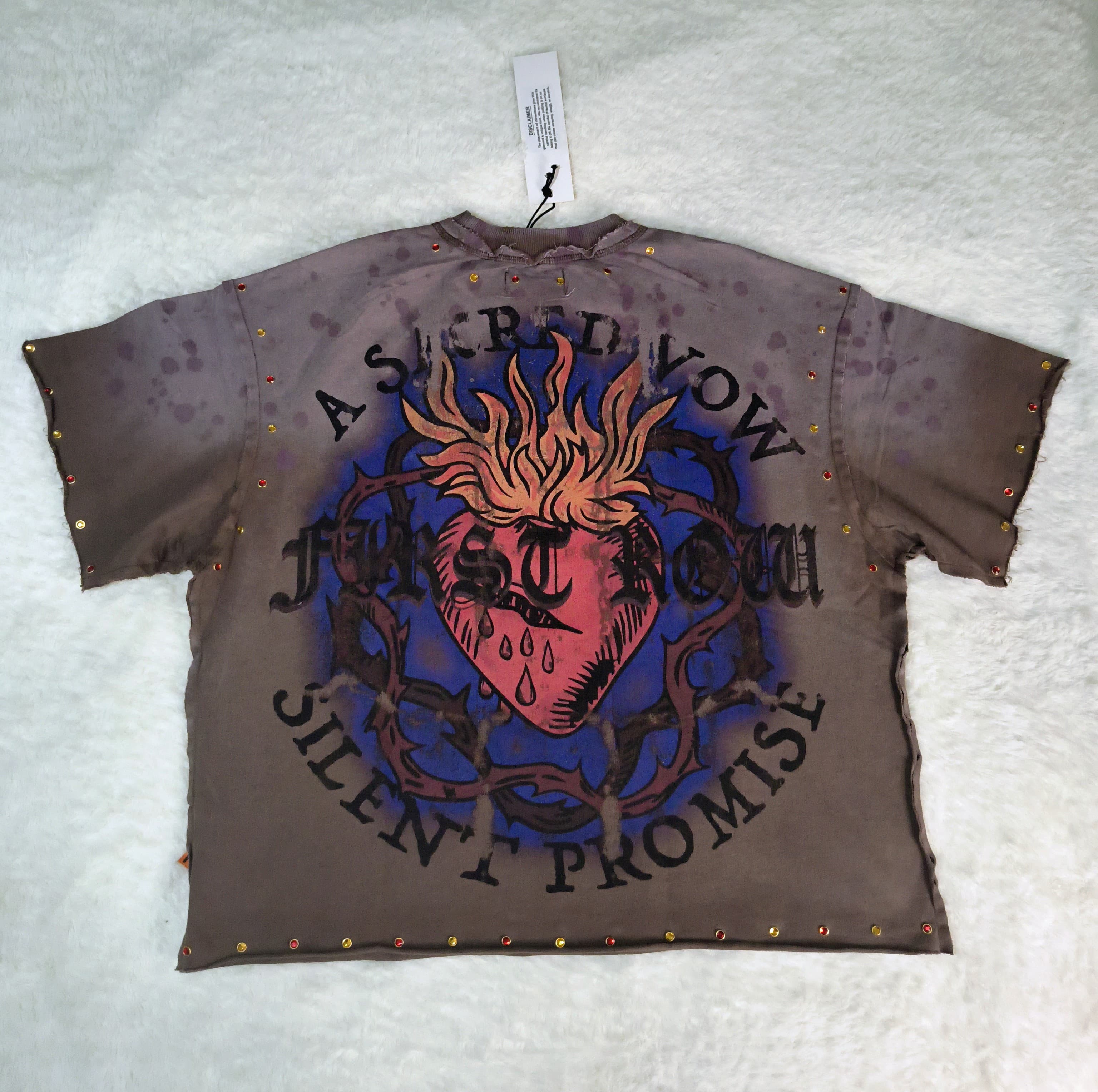 First Row Scared vow oversized T SHIRT for men